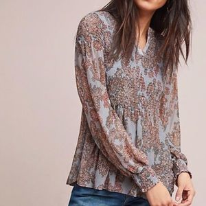 Anthropology AKEMI + KIN smocked blouse. NWOT